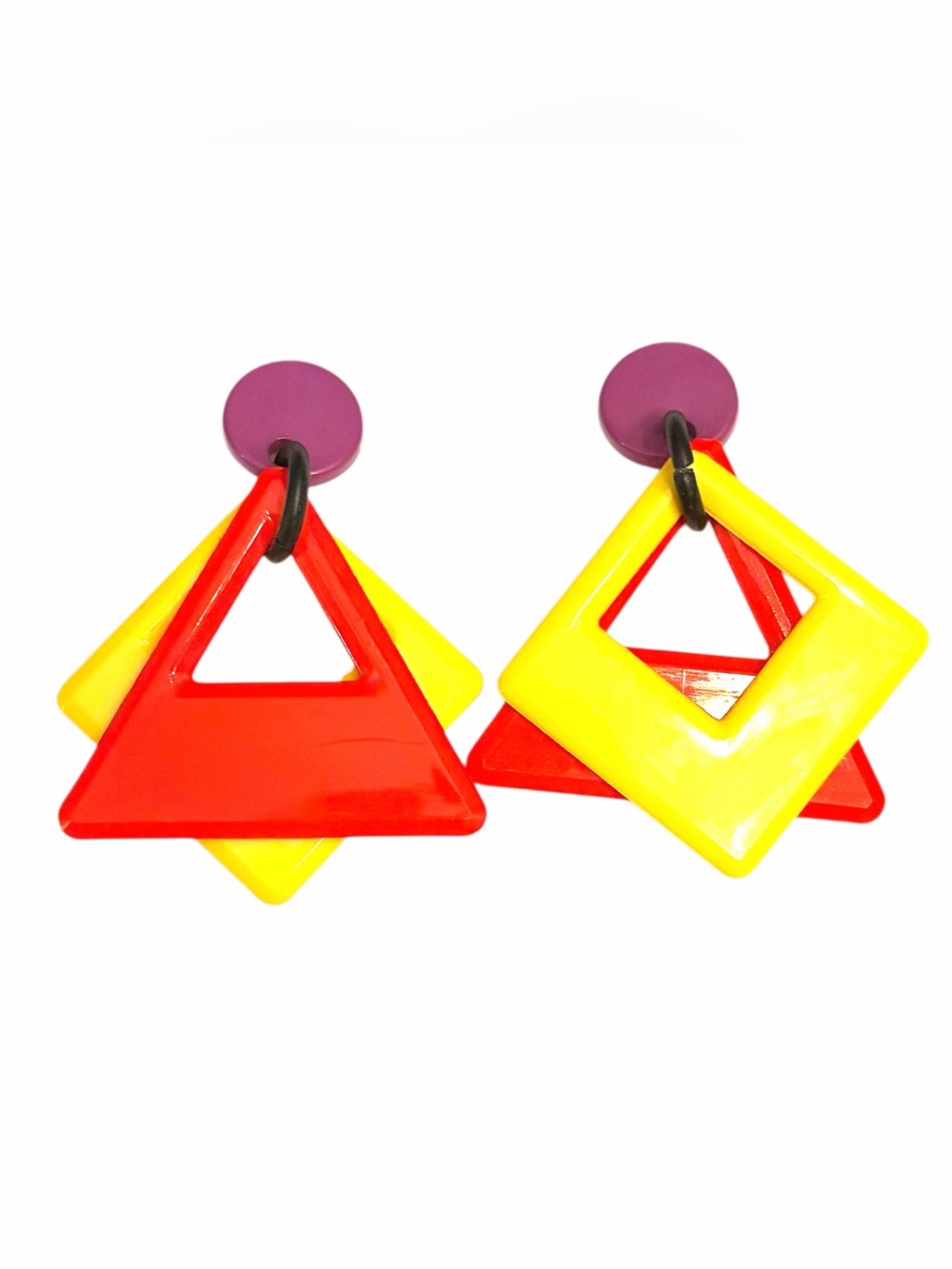 Vintage Colorful Bright Statement Earrings Dangle